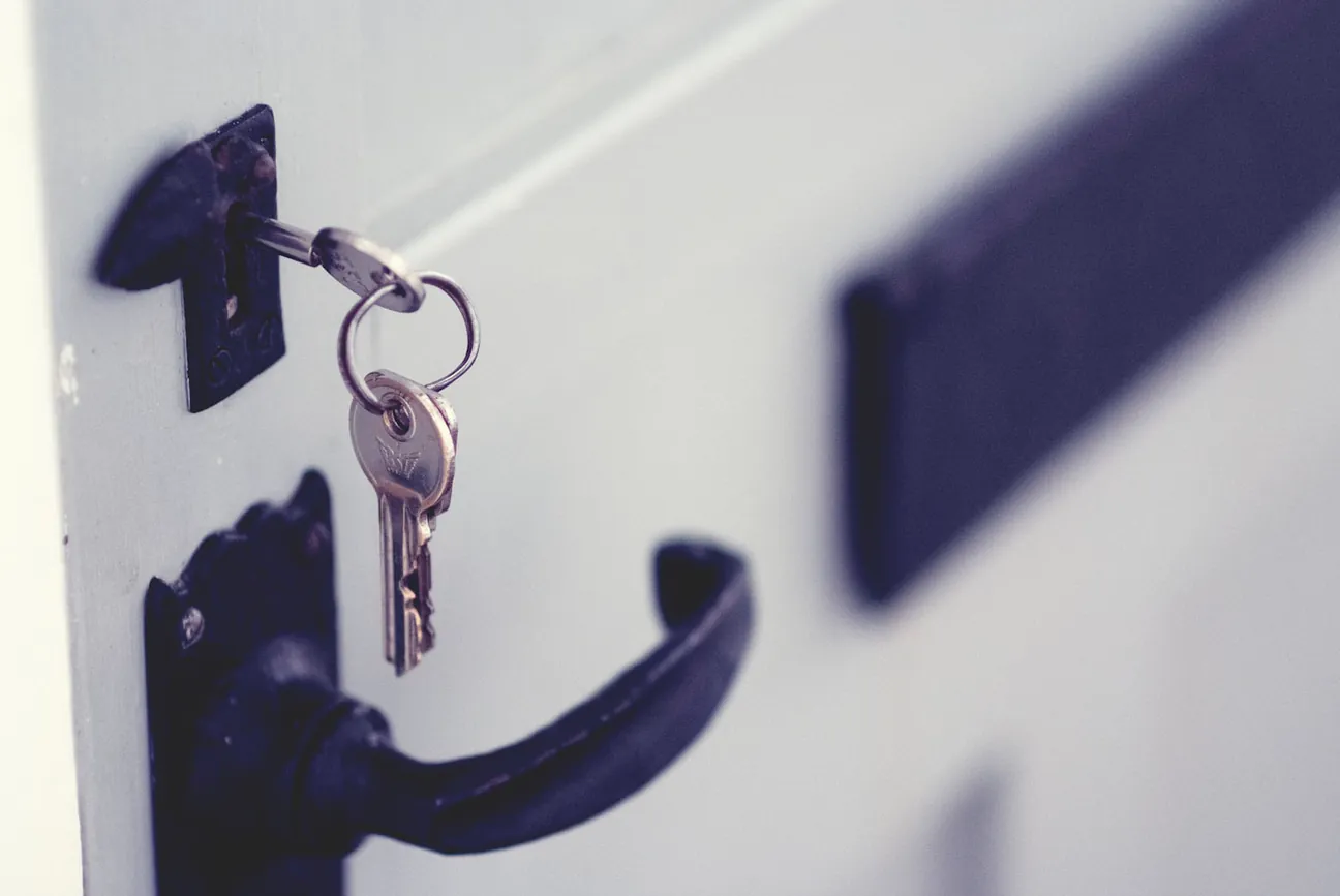 A new lock set going into a door